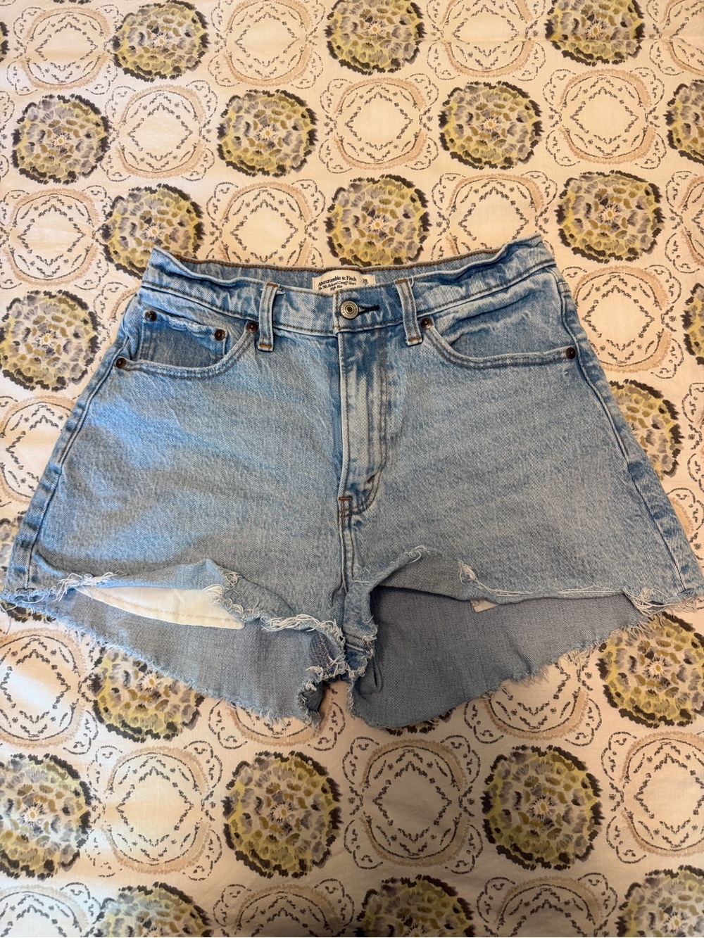 Abercrombie & Fitch Light Blue Distressed Cutoff Denim Shorts
